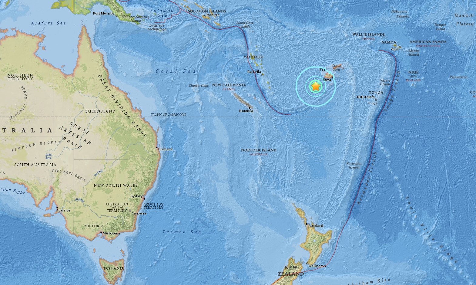 Tsunami fiji today